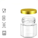 Axyaa Mini Glass Honey Jar with Wood Dipper and Bee Pendants