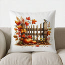Autumn Maple Leaves Decorative Pillow Cover by Axyaa for Sofa, Bedroom, Car