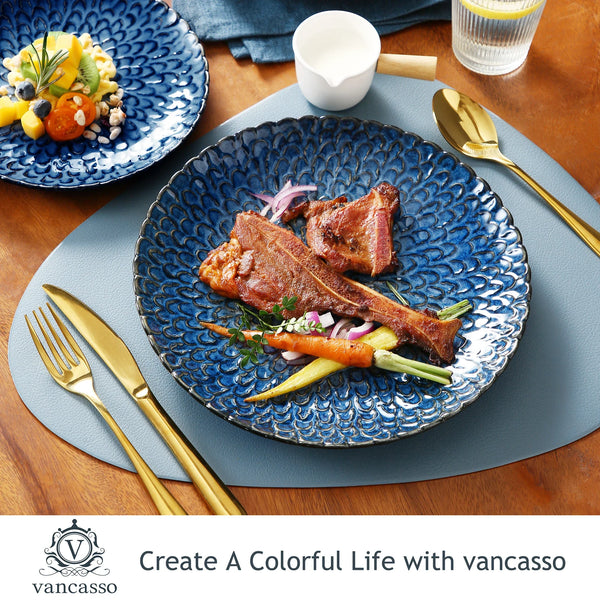 Axya Chrys Textured Ceramic Dinnerware Set for 6/12 - Service for 6/12