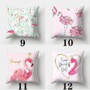 Axyaa Flamingo Sofa Pillow Cover 45cmX45cm Square Cushion Case Boho Style