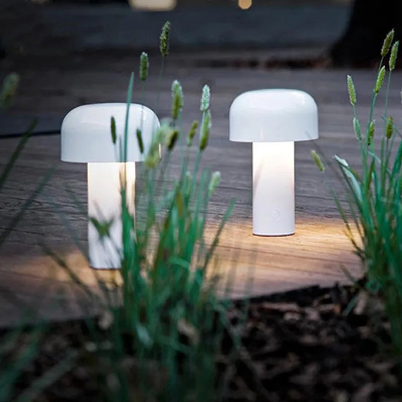 Axyaa Mushroom Table Lamp: Rechargeable Wireless Touch USB Night Light