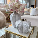 Axyaa Platinum Hammer Pattern Ceramic Vase