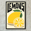 Axyaa Lemon Canvas Poster for Modern Home, Bar, Cafe Decor