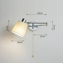 Axyaa Swing Wall Lamp Chrome Iron Fabric Shade E27 Bedroom Sconce Light