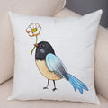 Axyaa Cartoon Parrot Pillowcase with Birds and Flowers 45x45cm
