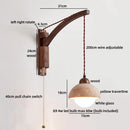 Axyaa Yellow Travertine LED Wall Light Fixture Glass Ball Vintage Industrial Bedroom Lamp