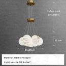 Axyaa White Marble Balls Chandelier - Luxury LED Lighting Fixture for Home Decor