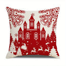 Axyaa Christmas Red & White Pattern Cushion Cover for Sofa, Bedroom, Car