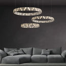 Axyaa Modern Luxury Crystal Circle Chandelier with LED Lights