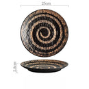 Axyaa Large Ceramic Western Flat Plate - Stylish Circular Tableware