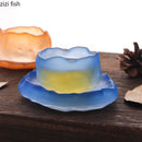 Axya Frosted Glass Kung Fu Tea Set with Saucer, Dim Sum Dish, and Water Cups