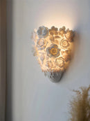 Axyaa White Resin Flower Wall Lamp - Retro Design for Living Room and Bedside