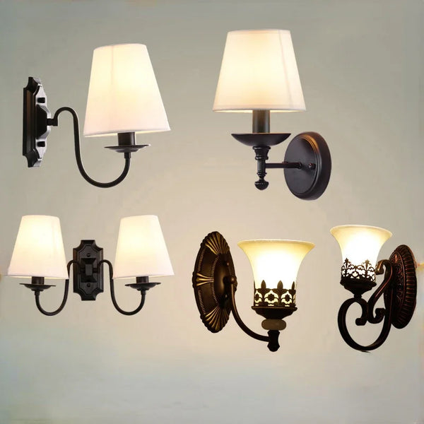 Axyaa Retro Garden Wall Sconce LED Lights - Indoor Vintage Iron Wall Lamp
