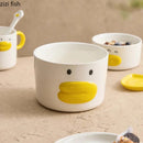 Axyaa Duck Ceramic Tableware Set - Shallow Plate, Soup Bowl, Seasoning Dish, Snack Plate