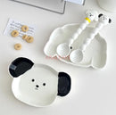 Axyaa Puppy Cartoon Ceramic Dish Set - Children's Tableware & Spoon