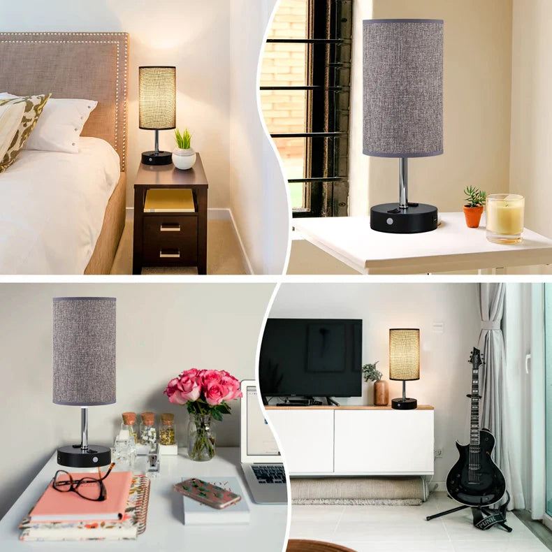 Motion Sensor Bedside Lamp USB Rechargeable Light Grey Desk Lamp