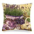 Axyaa Lavender Flowers Pillow Cover 45x45, Farmhouse Home Decor, Purple Decorative Throw Pillow