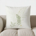 Axyaa Green & Gold Leaf Pattern Pillow Cover for Sofa, Bedroom, Car