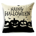 Axyaa Halloween Pumpkin Owl Bat Linen Throw Pillowcase