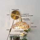 Axyaa Nordic Modern LED Wall Lights Copper Glass Pull Chain Switch Home Decor