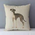 Axyaa Greyhound Printed Linen Cushion Cover - 45x45cm Square Sofa Bed Pillow