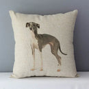Axyaa Greyhound Printed Linen Cushion Cover - 45x45cm Square Sofa Bed Pillow