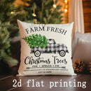 Christmas-themed Axyaa Pillows: Merry, Hello, Farm Fresh Pattern Cushion Cover for Sofa Bedroom Car.