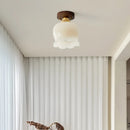 Axyaa Resin Walnut LED Ceiling Lamp: Modern Indoor Lighting for Home, Restaurant, Balcony