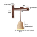 Axyaa Yellow Travertine LED Wall Light Fixture Glass Ball Vintage Industrial Bedroom Lamp