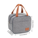 Axyaa Portable Gray Lunch Tote: Insulated Oxford Cooler Bag for Work, School, Picnics