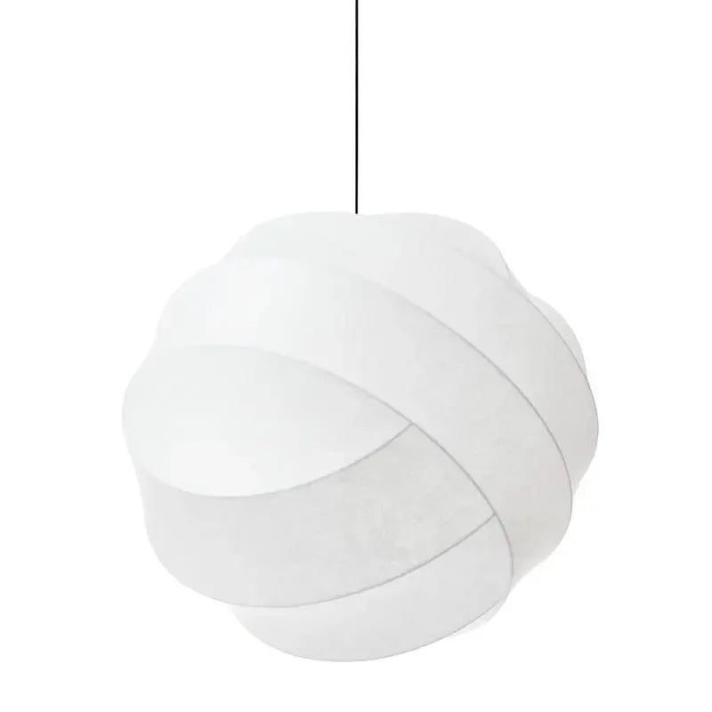Axyaa Silk Fabric LED Pendant Chandelier, Nordic Modern Design