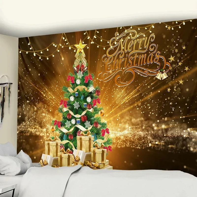 Merry Christmas Tree Wall Tapestry for Home Decor Axyaa Brand