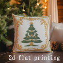 Axyaa Christmas Tree Pattern Pillow Covers for Sofa, Bedroom, Car - Rectangular Cushion