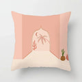 Axyaa Geometric Flower Leaves Cushion Cover - Desert Sunrise Cactus Pillowcase