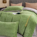 Axyaa Class A High-Gram Weight Fleece Embroidery Craft 4-Piece Thermal Lock Sheet Set