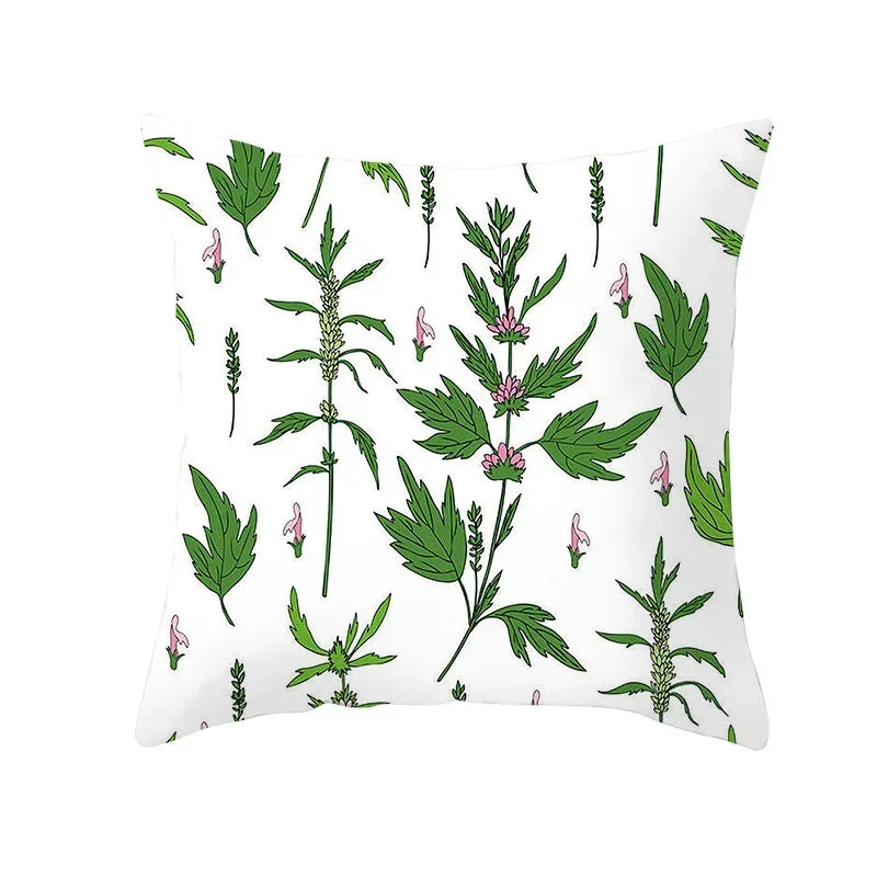 Axyaa Autumn Maple Leaves Pillow Cases with Fresh Print Flower Plant Custom Polyester Cover