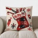 Axyaa Christmas Reindeer Plaid Snowflake Throw Pillow Cover