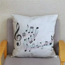 Axyaa Cartoon Sheet Music Printed Cushion Cover for Bedroom and Living Room