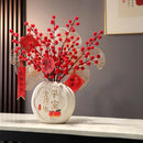 Axyaa Peace Joy Blessing Flower Vase & Apricot Leaves Set for Lunar Festival