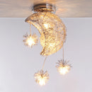 Axyaa Moon Star LED Pendant Light Chandelier for Kid Bedroom