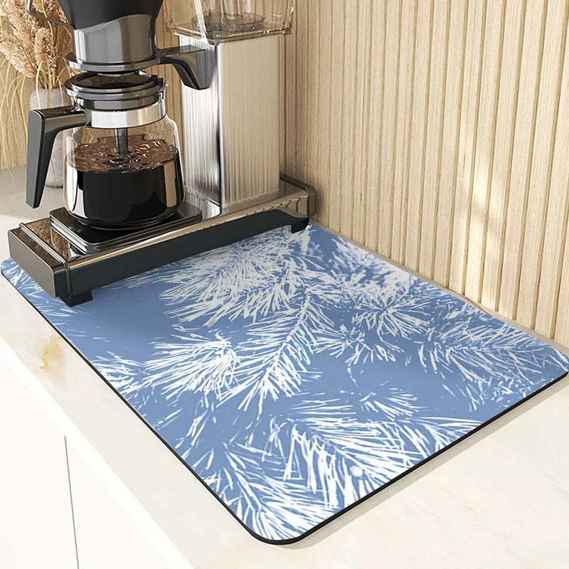 Axyaa Christmas Tree Printed Kitchen Drying Mat