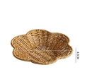 Axyaa Woven Tray Bread Dim Sum Dried Fruit Candy Snack Storage Basket