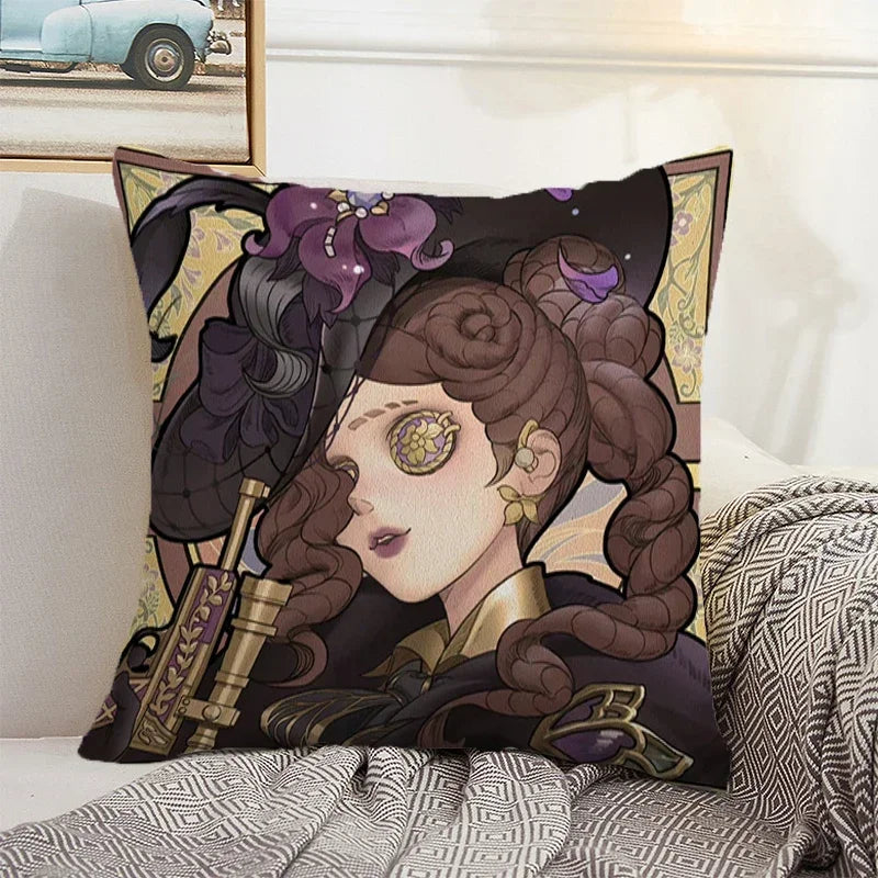 Axyaa Anime Bed Pillow Case 45x45 Decorative Cushion Cover Home Sofa Decor