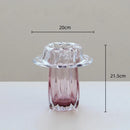 Axyaa Pink Glass Vase Wave Edge Storage Tray Terrarium Hydroponics Home Decor