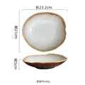 Axyaa Flame-Killed Ceramic Irregular Plate Restaurant Sushi Salad Pasta Molecular Cuisine Tableware