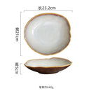 Axyaa Flame-Killed Ceramic Irregular Plate Restaurant Sushi Salad Pasta Molecular Cuisine Tableware