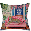 Axyaa Leopard Flower Flamingo Pillowcase Set