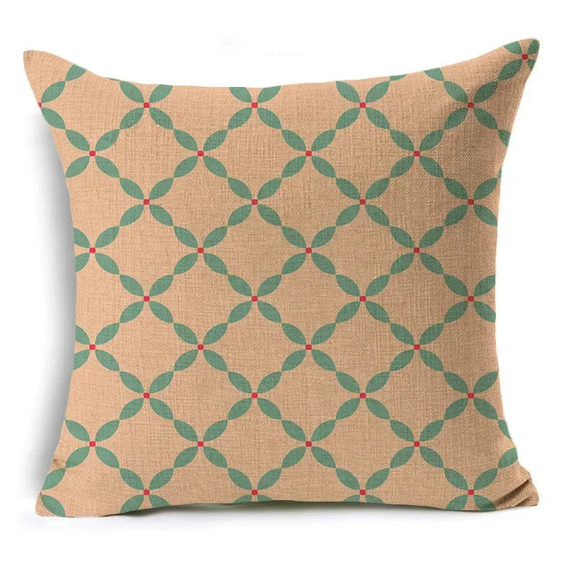 Axyaa Retro Geometry Linen Pillowcase - 45*45cm
