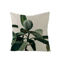Axyaa Green Leaf Linen Pillow Cover - Stylish Sofa Decor & Home Accent