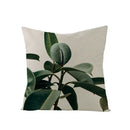 Axyaa Green Leaf Linen Pillow Cover - Stylish Sofa Decor & Home Accent